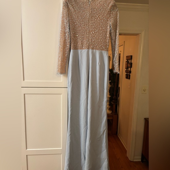 NADINE MERABI Sky Blue Embellished Jumpsuit - Picture 9 of 9